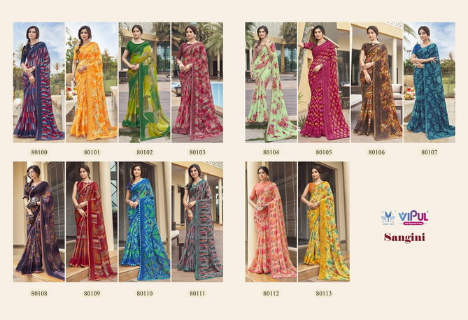 Sangini By Vipul Georgette Printed Daily Wear Sarees Wholesale Online